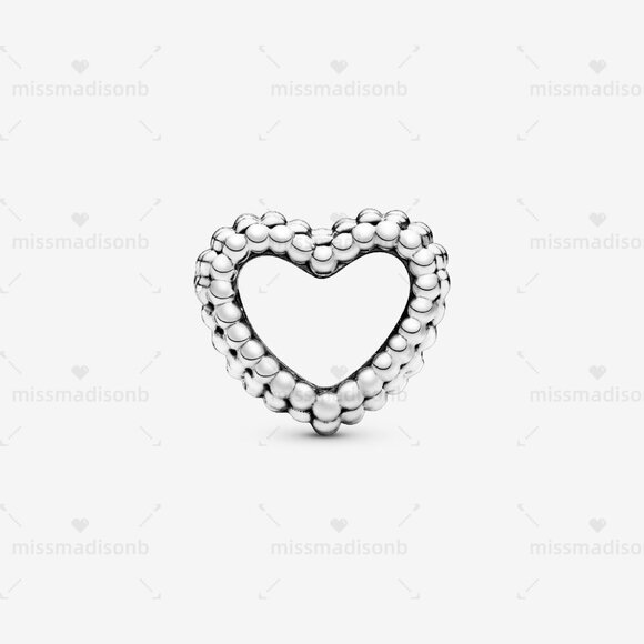 Pandora Beaded Open Heart Charm - Picture 1 of 5